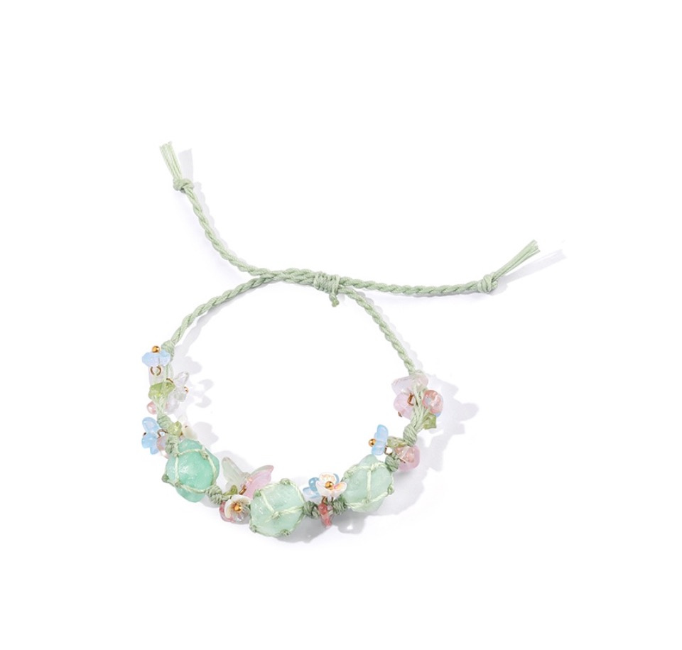 Mint Green Knotted Crystal Bracelet
