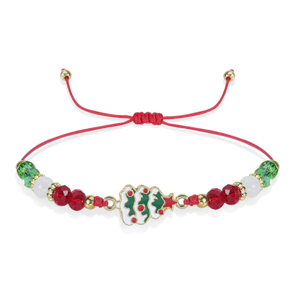 Christmas Tree Adjustable Braided Bracelet